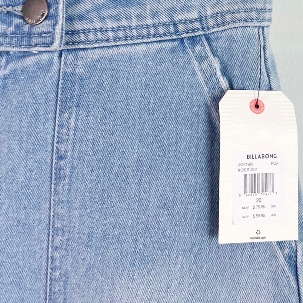 Billabong Light Blue Denim Zip-Front Mini Skirt - Picture 6 of 8